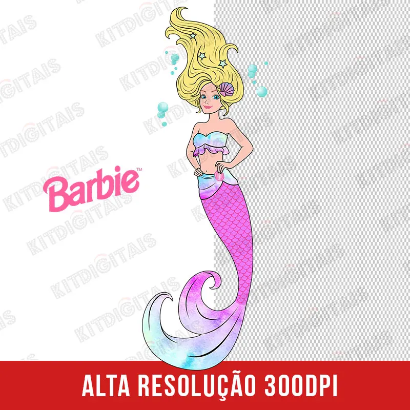 Barbie Sereia Arquivo Digital PNG