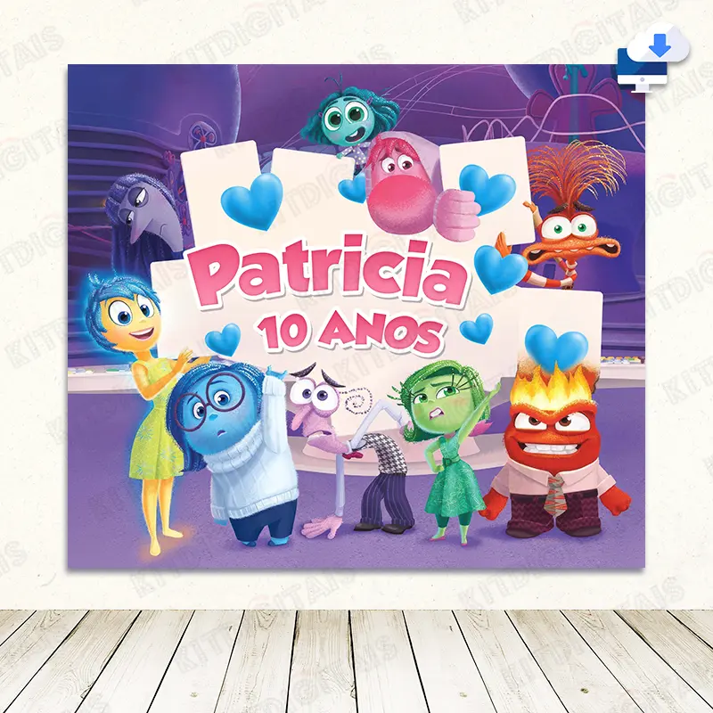 Divertidamente Painel Digital Aniversario Com Nome - Mod4
