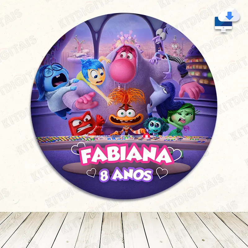 Painel Digital de Aniversário Divertidamente Com Nome - Mod1