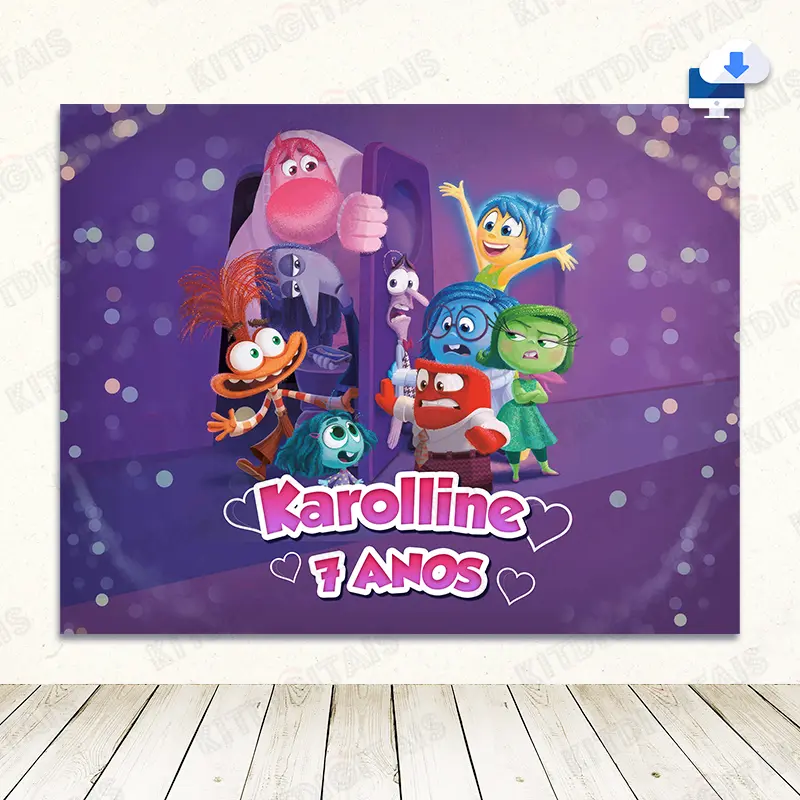 Painel Digital de Aniversário Divertidamente Com Nome - Mod2