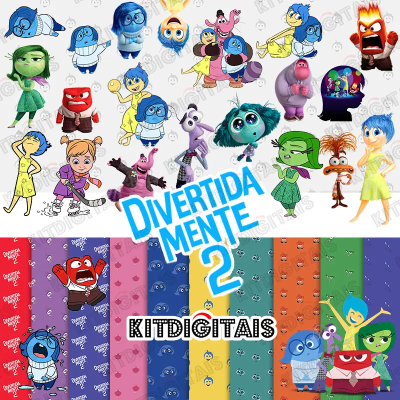 Kit Digital Divertidamente Png e Papéis Digitais Kit Digital Divertidamente Png e Papéis Digitais