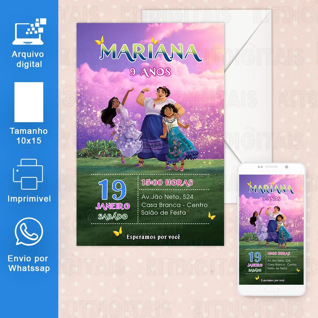 Convite Digital Encanto Disney mod2 Convite Digital Encanto Disney mod2