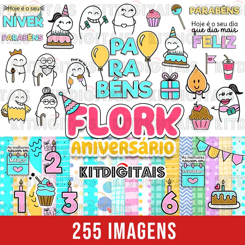 Kit Digital Flork Aniversário 
