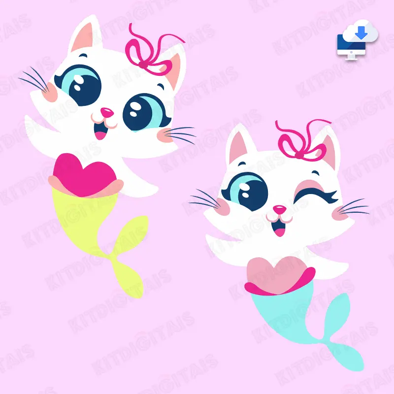 Gatinha Sereia Cute Kawaii