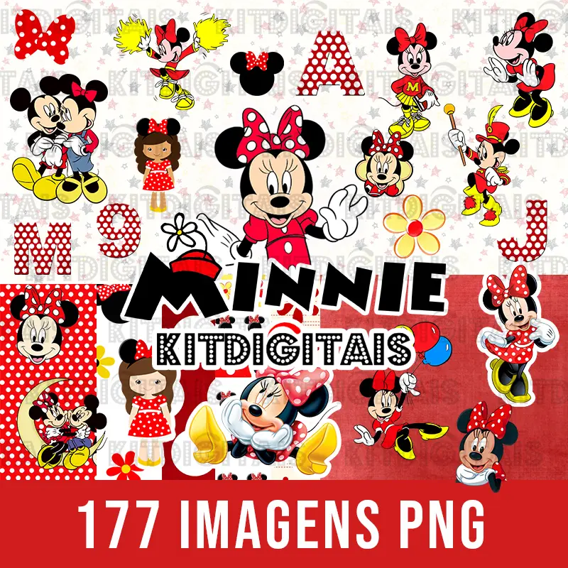 KIT Digital Minnie Vermelha