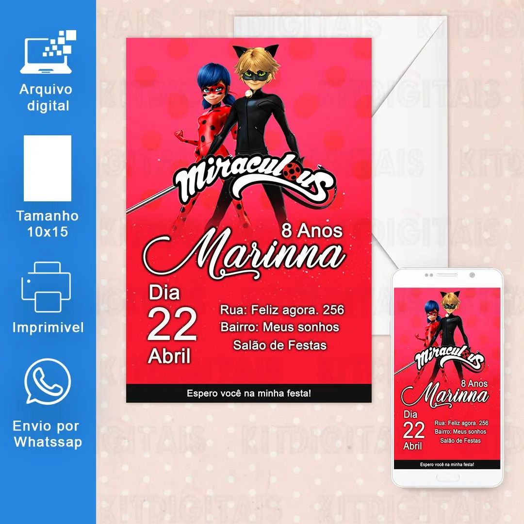 Convite Digital Miraculous Convite Digital Miraculous