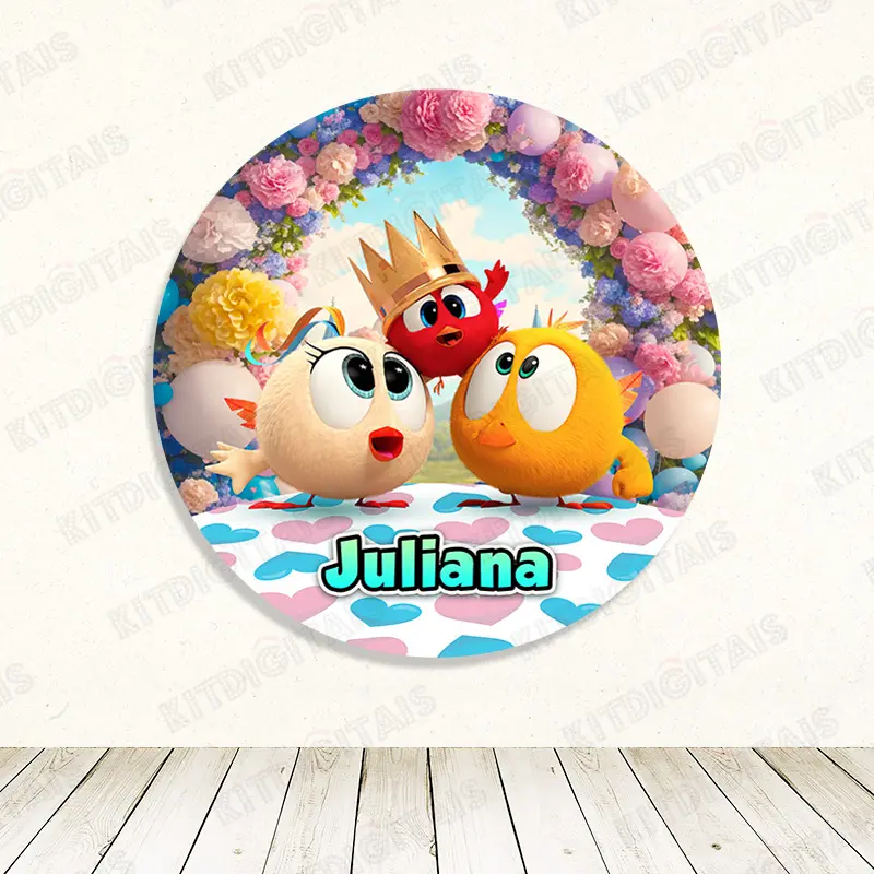 Onde Está Chicky Painel Digital Redondo com Nome Mod2
