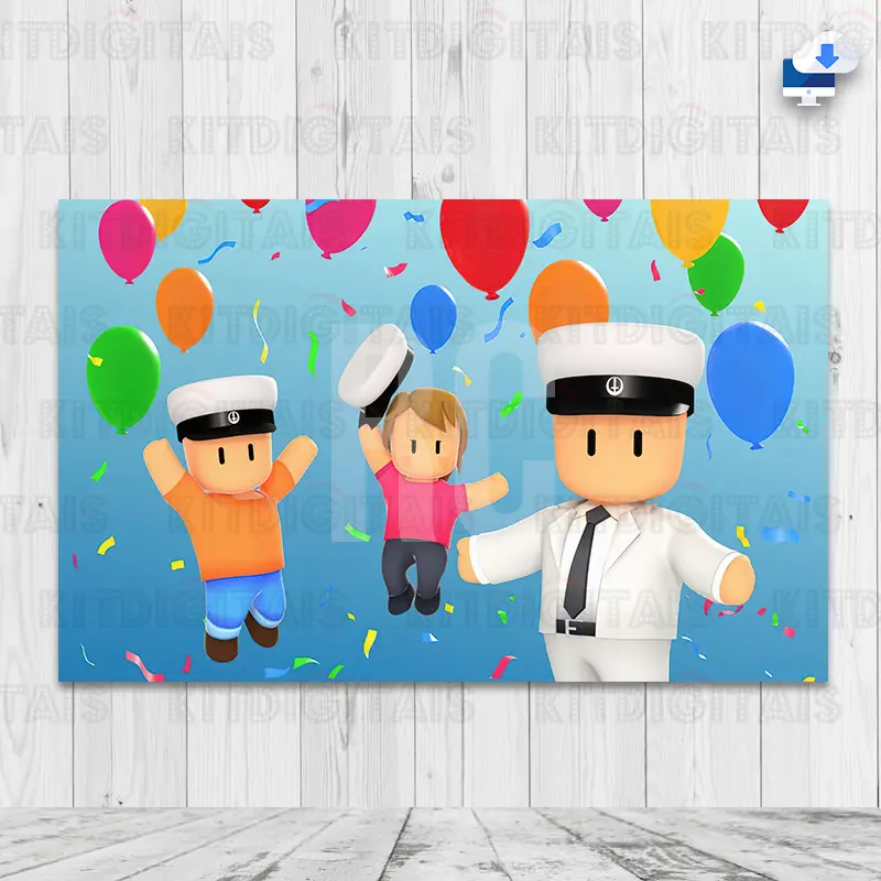 Stumble Guys Painel Festa Aniversário Infantil