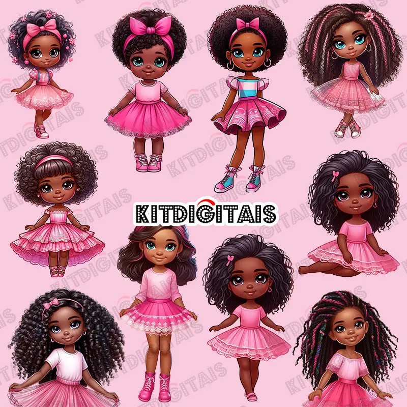 Pink Afro Cute Png Stilo Barbi Png