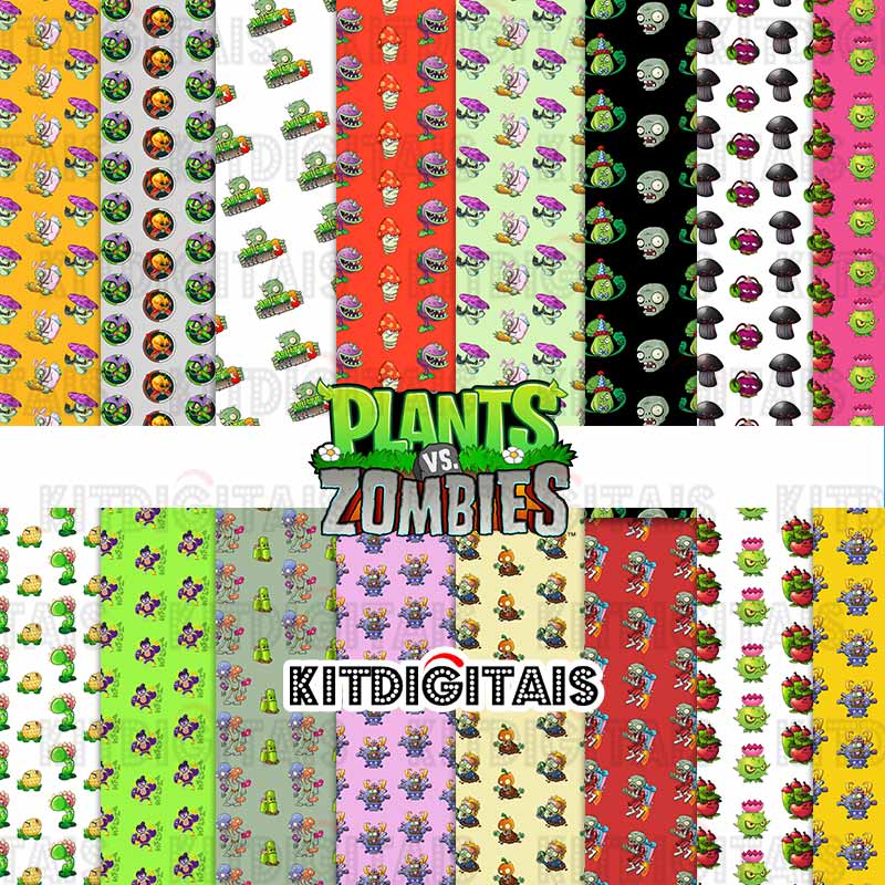 Papéis Digitais Plants vs Zumbies