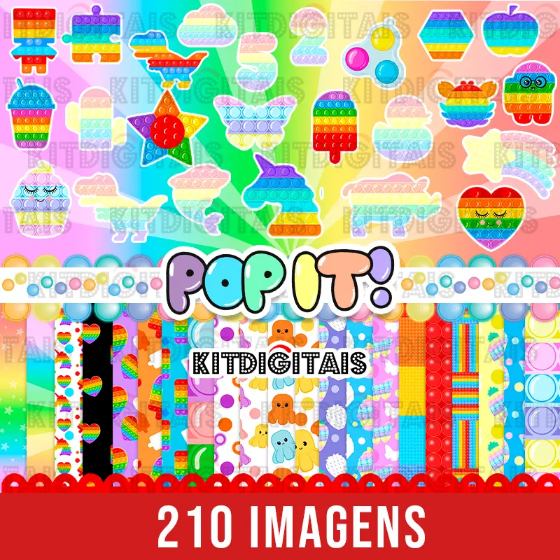 Kit Digital Pop It Fidget Toy Candy Color