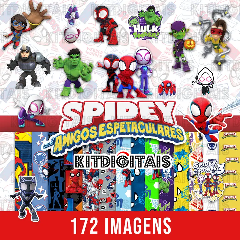 Kit Digital Spidey e Seus Amigos Espetaculares