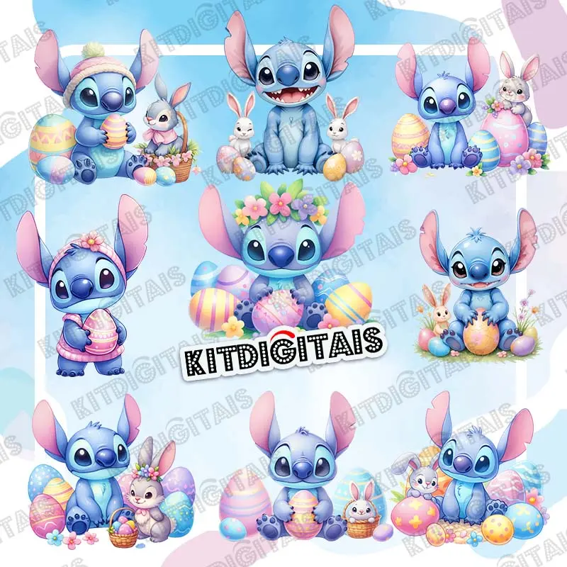 Stitch Png Páscoa Aquarela