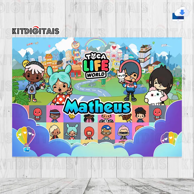 Toca Life Painel Digital Aniversário com Nome Mod1