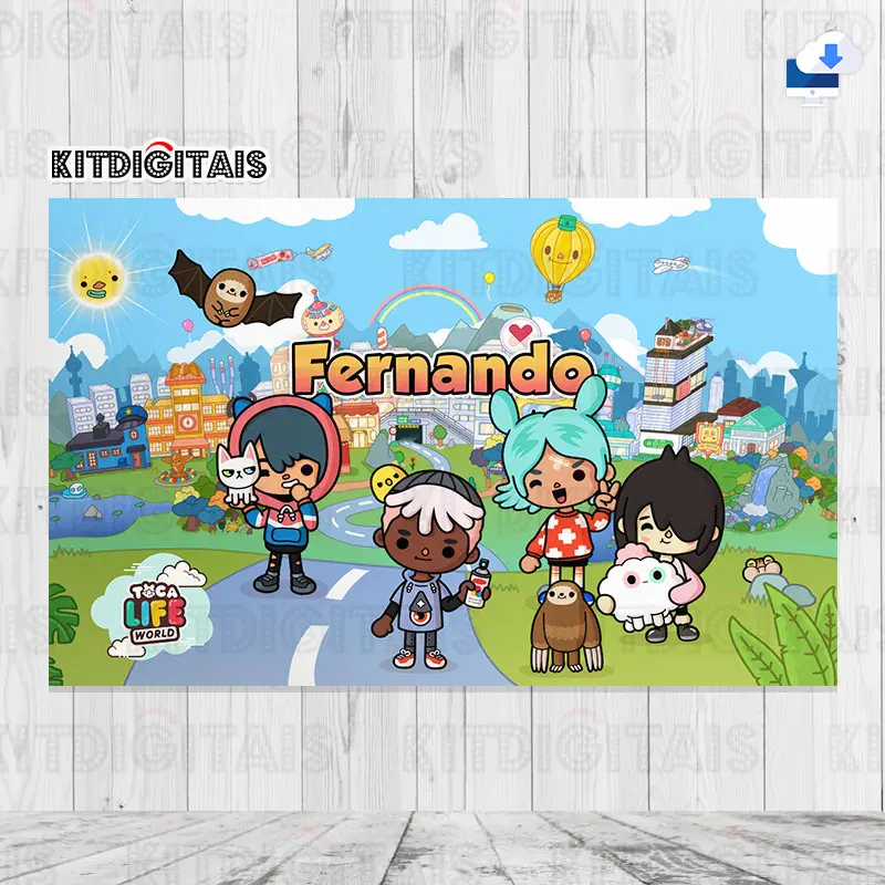 Toca Life Painel Digital Aniversário com Nome Mod2