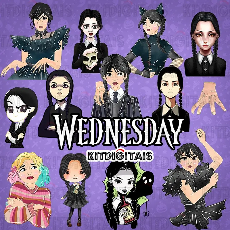Kit Digital Wednesday Clipart Addams Vandinha