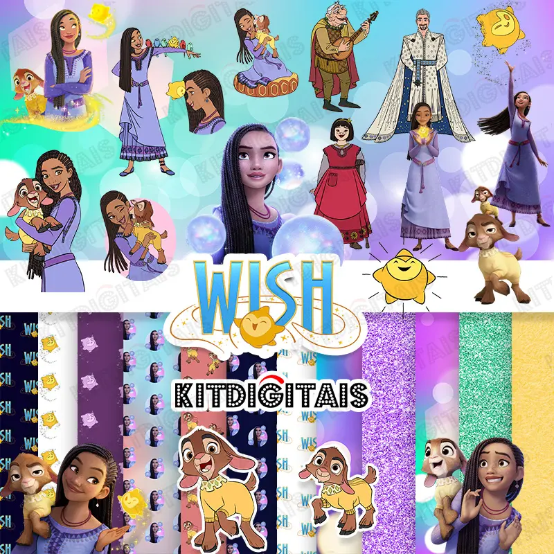 kit Digital Wish Clipart Png e Papeis Digitais