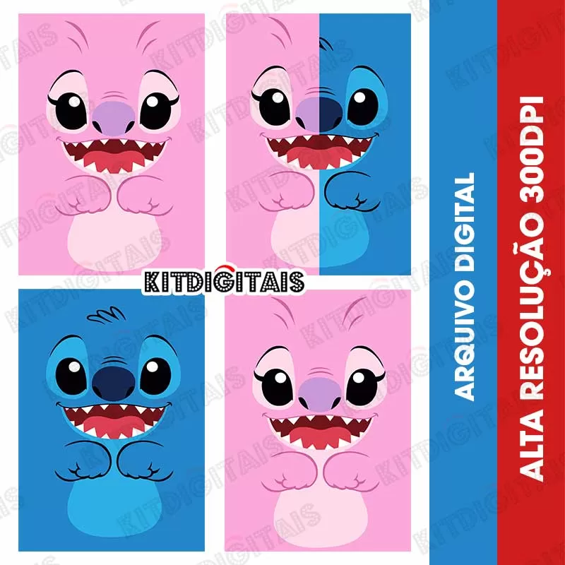 Stitch e Angel Arte Arquivo Digital