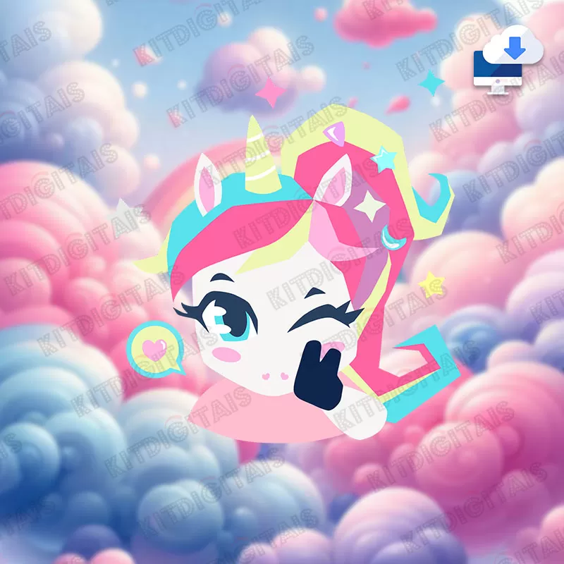 Unicórnio Kawaii Clipart Png Mod2