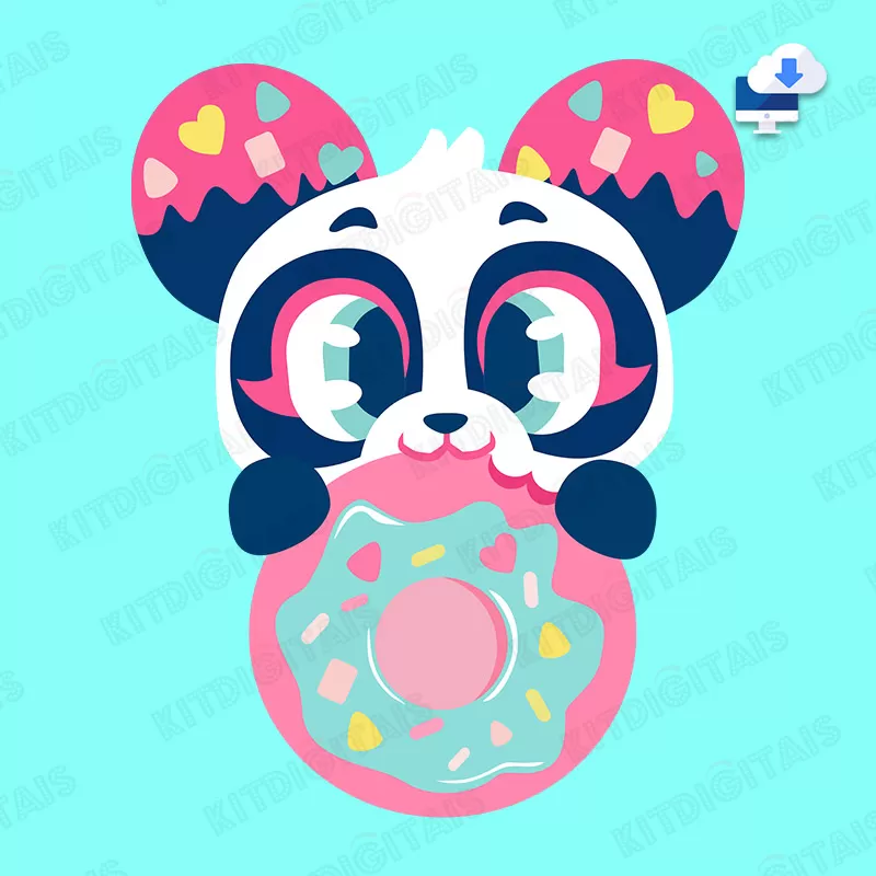Panda Donuts Cute Png Arquivo Digital Mod2