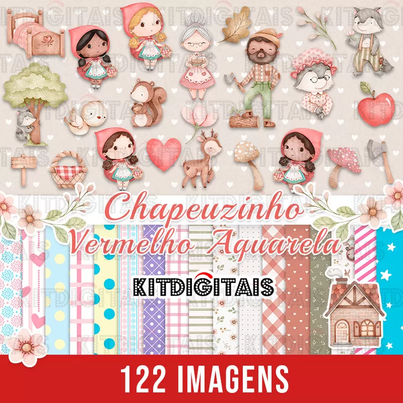 Chapeuzinho Vermelho Aquarela