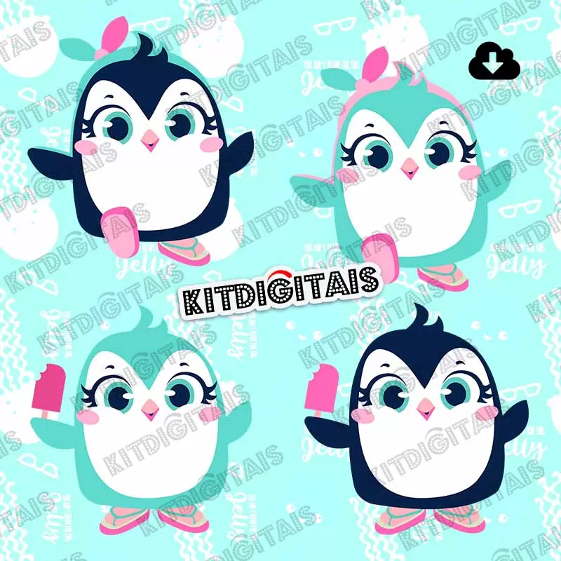 Pinguim Blue Cut Png