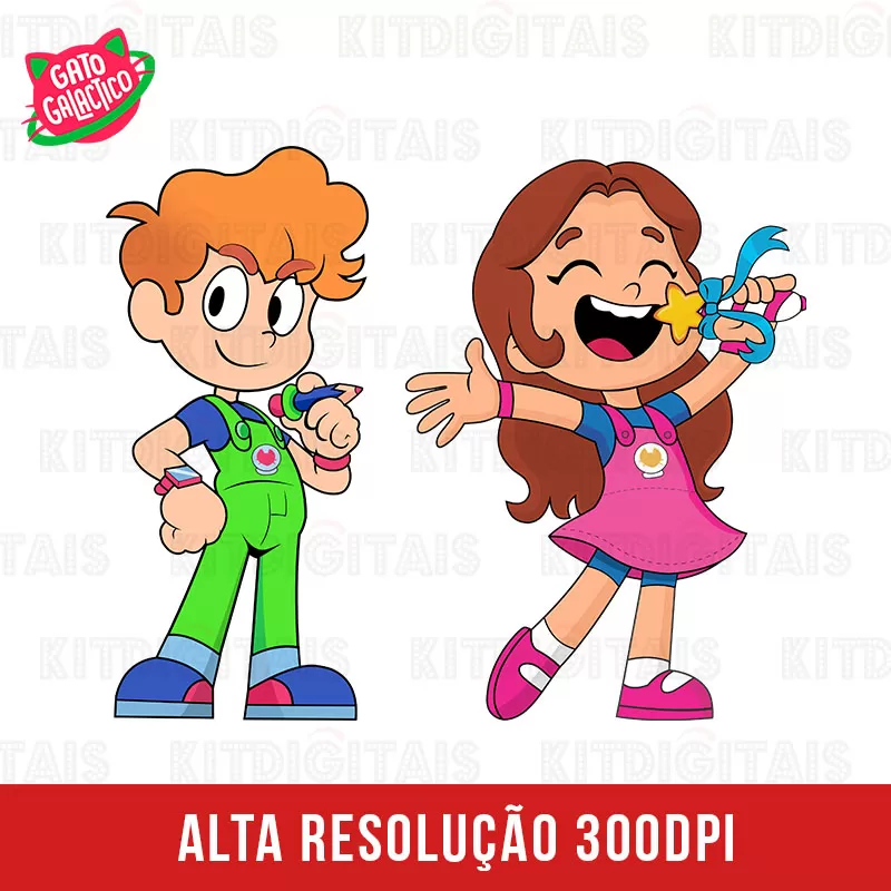 Roni e Duda Gato Galáctico Arquivo Digital PNG
