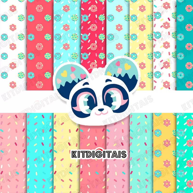 Panda Donuts Papeis Digitais