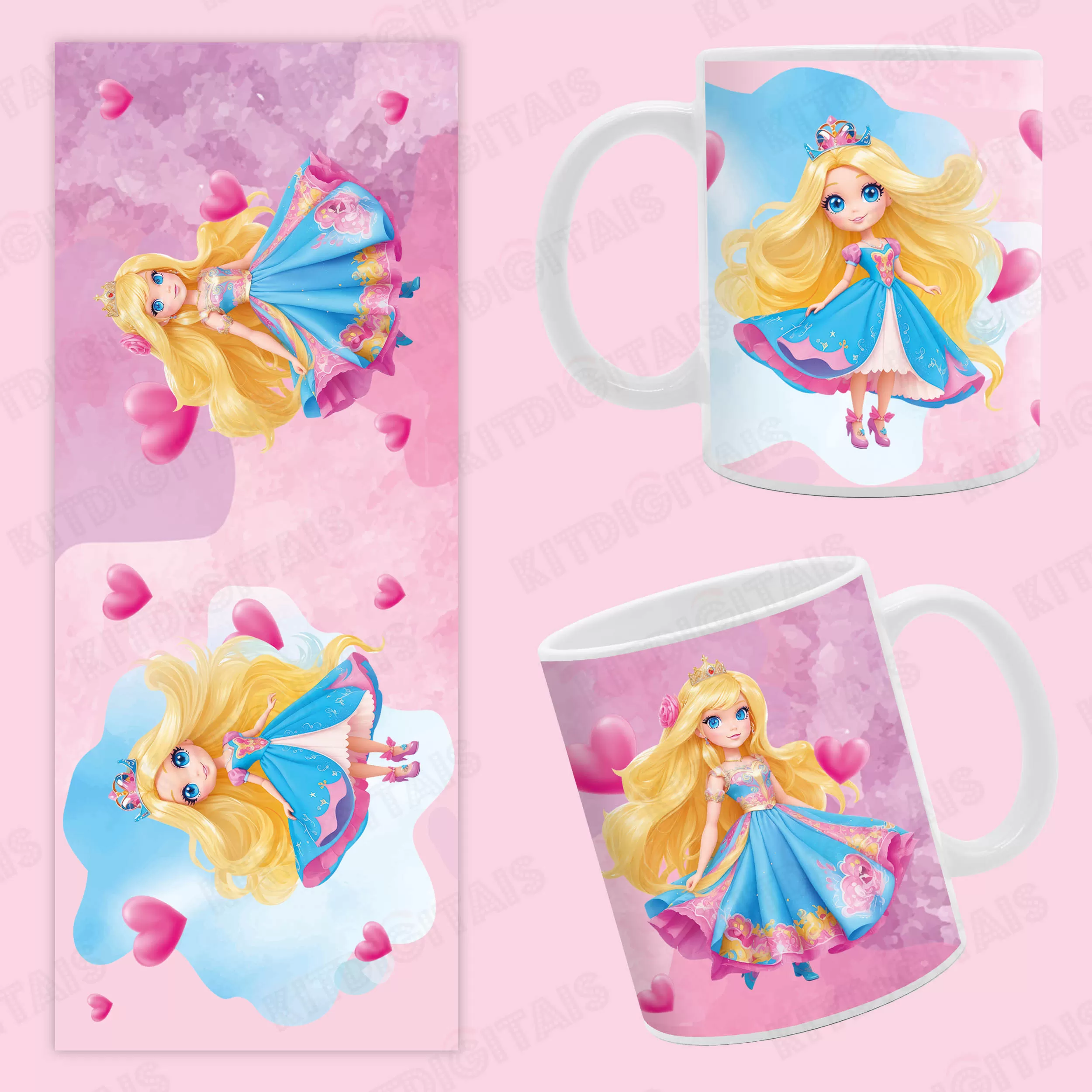 Barbie Colors Princess Arte Caneca