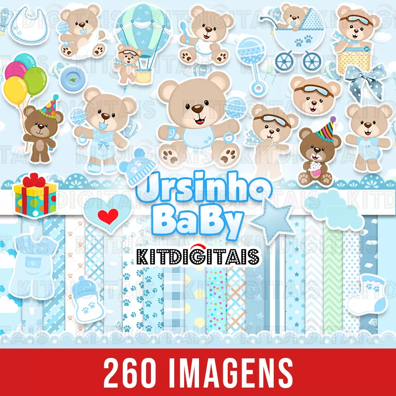 Kit Digital Ursinho Baby Menino