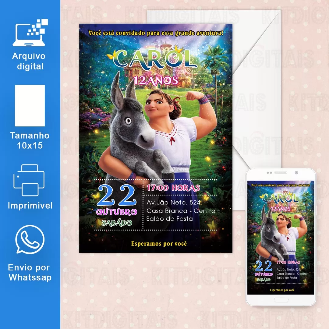 Convite Digital Encanto Luisa