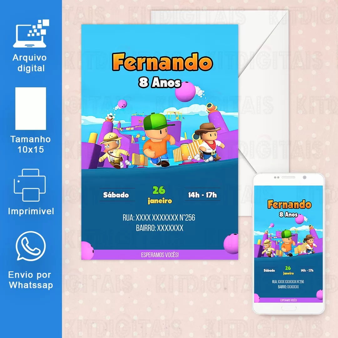 Convite Digital Stumble Guys