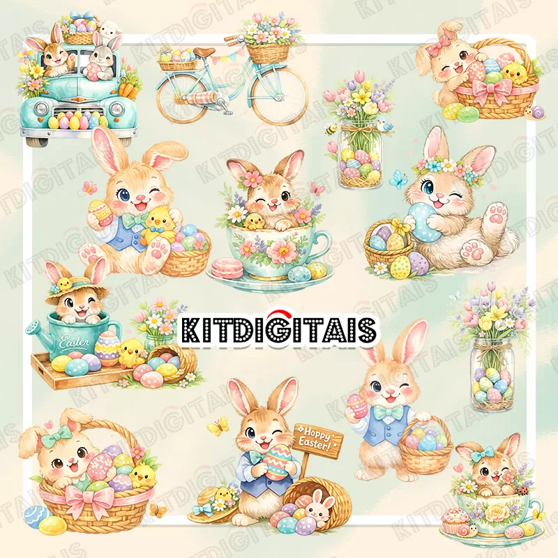 Páscoa Png Aquarela Feliz