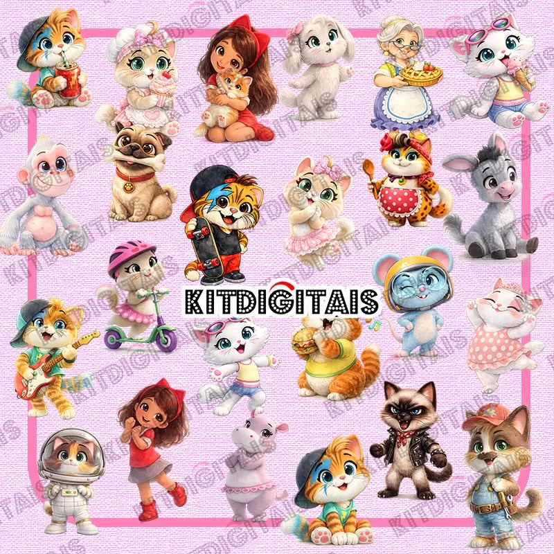 44 Gatos Png Aquarela