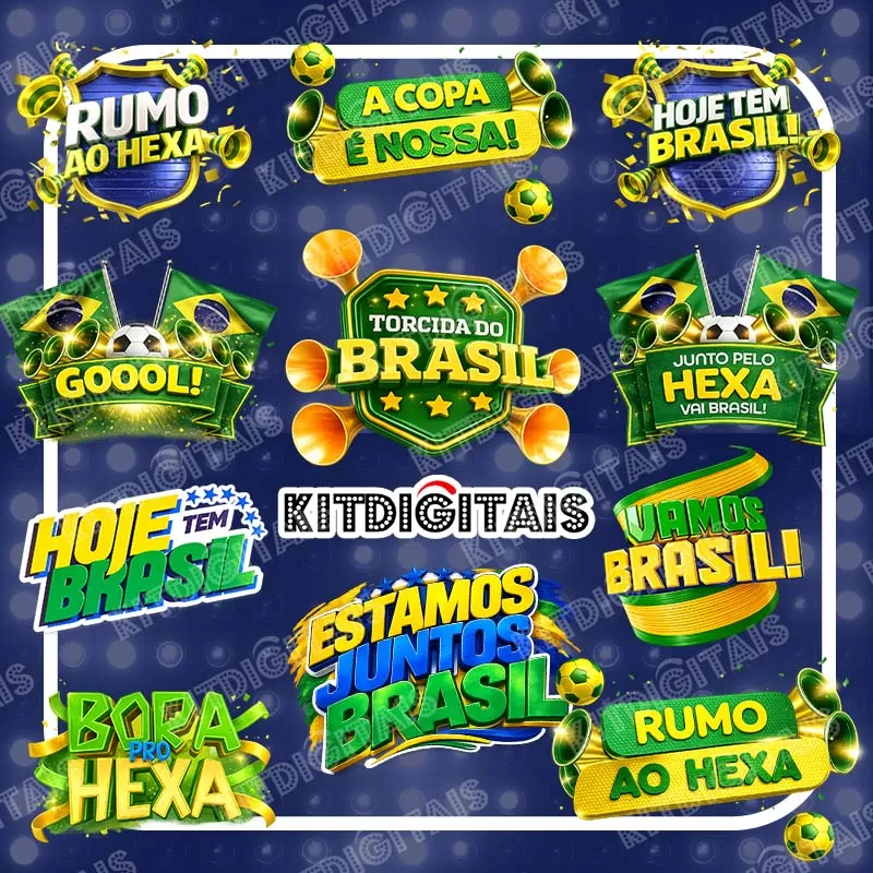 Kit Digital Torcida Brasil PNG