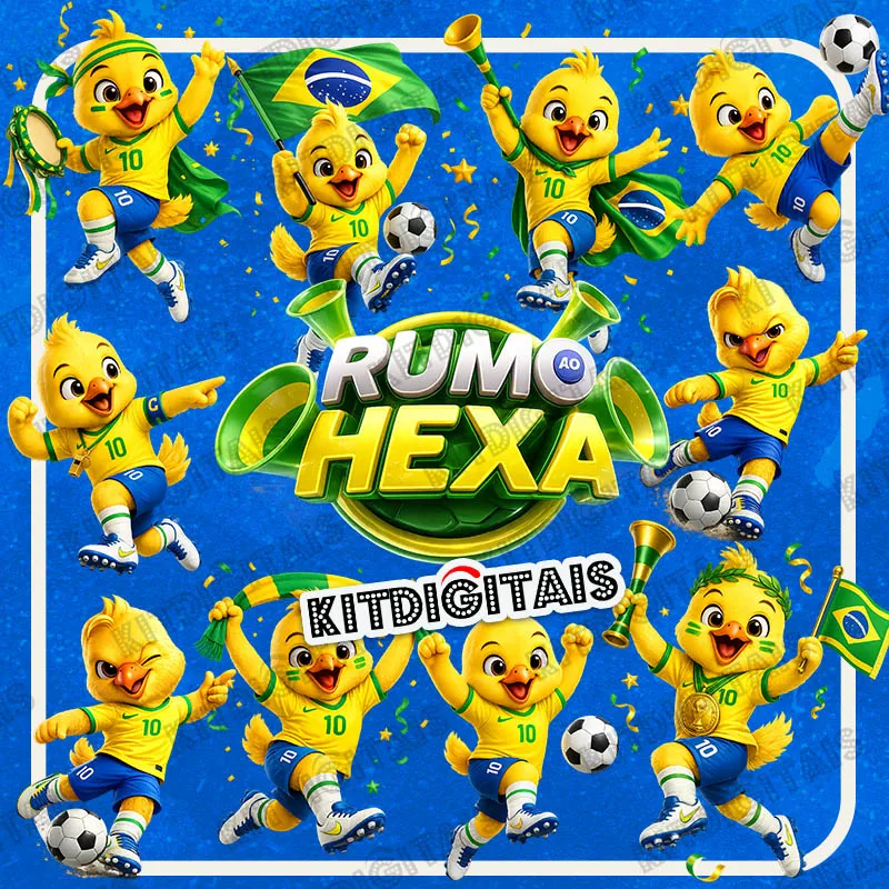 Canarinho Copa do Mundo Mascote PNG - Kit Digital kitdigitais